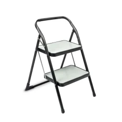 5five Bancos Y Escaleras>Escalera Negra Con 2 Peldaños De Metal