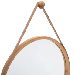 5five Espejos>Espejo De Baño Bambú Con Asa De Cuero