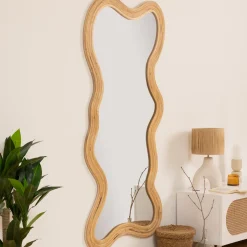 atmosphera Espejos>Espejo de pared MAGGIE beige de ratán 179.5cm
