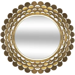 5five Espejos|Estilo Contemporaneo>Espejo De Pared Metal Flor Dorado 91x9Cm