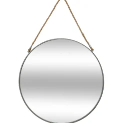 atmosphera Espejos>Espejo De Pared Metal Gris C/Cuerda 55Cm