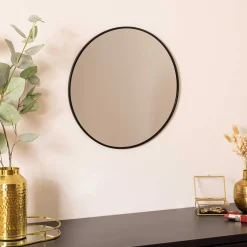 atmosphera Espejos>Espejo De Pared Redondo Alice Negro 38cm