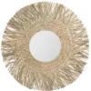 atmosphera Espejos|Estilo Oriental>Espejo De Pared Redondo Ael Beige De Rafia 80Cm