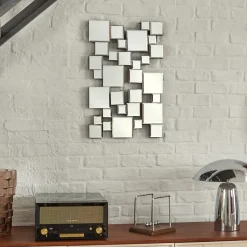 atmosphera Espejos>Espejo decorativo JANDIRA plateado 60x38cm