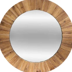 atmosphera Espejos>Espejo Pared De Madera Marrón 83Cm