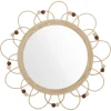 Niños atmosphera4kids Accesorios Decorativos>Espejo POMME beige de ratán con pompones 38cm