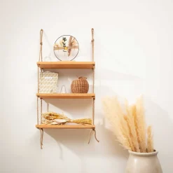 atmosphera Estantes Y Cómodas|Estilo Rústico>Estante Colgante 3 Baldas 60x20x104Cm