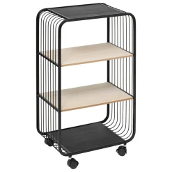 Estantes Y Cómodas>Estante con 3 niveles de mdf negro