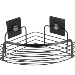 Accesorios De Baño>Estante De Baño Esquinero Metálico Con Adhesivo