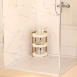 5five Muebles Con Lavabo Y Auxiliares>Estante esquinero NATUREO de baño 3 niveles bambú
