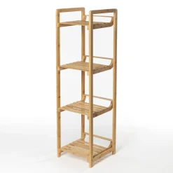 Muebles Con Lavabo Y Auxiliares>Estantería con 4 baldas 104x30cm de bambú