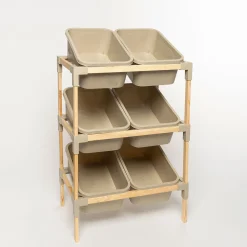 Armarios, Estantes Y Estanterías.>Estantería con 6 organizadores beige