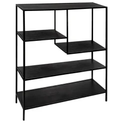 atmosphera Estantes Y Cómodas|Estilo Industrial>Estantería Gota Metal Negra 75x30x100Cm