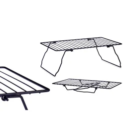 Encimera Y Lavavajillas>Estantería Plegable Negro Metálico