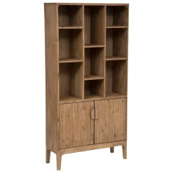 Estantes Y Cómodas|Estilo Rústico>Estantería SABOR marrón de mdf con 2 puertas 190cm