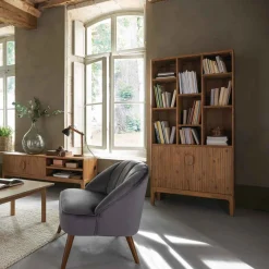 Estantes Y Cómodas|Estilo Rústico>Estantería SABOR marrón de mdf con 2 puertas 190cm