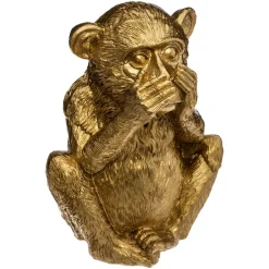 atmosphera Accesorios|Estilo Étnico>Estatua Dorada De Mono Sabio Mudo 17.7Cm