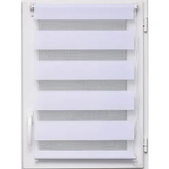 Cortinas>Estor De Tela Noche/Día Blanco 57x180Cm