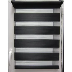 Cortinas>Estor De Tela Noche/Día Negro 42x180Cm