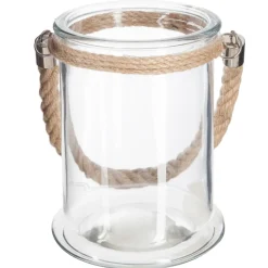 atmosphera Farolillos>Farol De Vidrio C/Cuerda Lena 12.5x17Cm