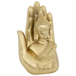 atmosphera Accesorios>Figura decorativa mano BUDA ANDY 18cm dorada