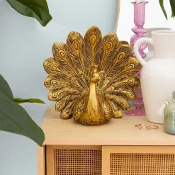 atmosphera Accesorios>Figura pavo real WILD ROMANCE dorada 27cm