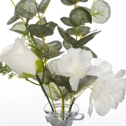 5five Plantas Y Flores Artificiales|Estilo Rústico>Florero De Vidrio C/ Eucalipto 7.5x39Cm