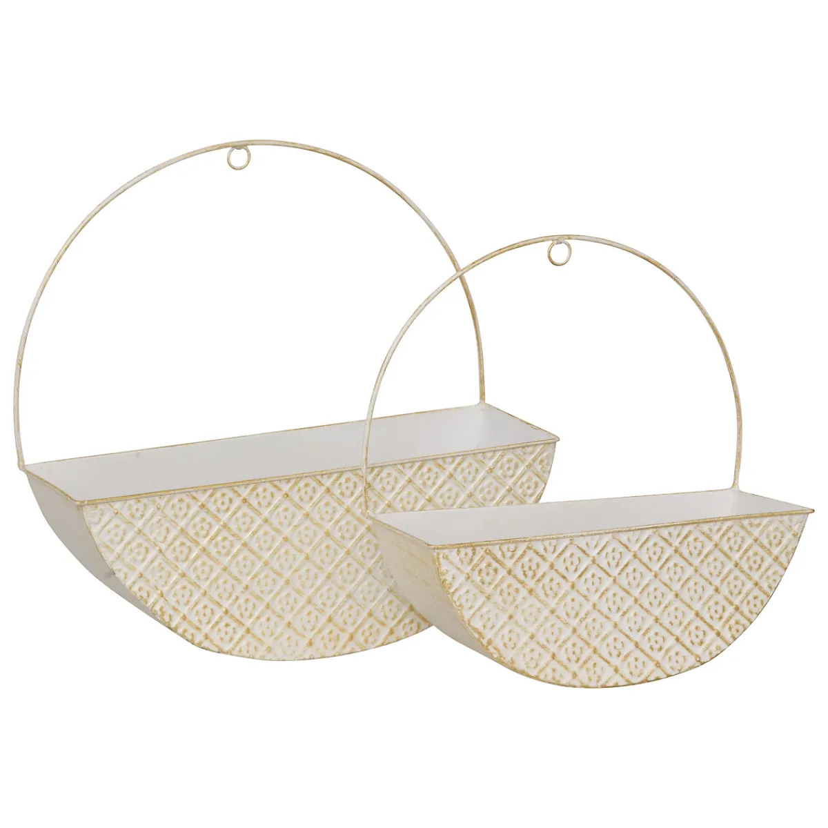 atmosphera Jarrones Y Vasos>Florero TINO de metal blanco 34cm