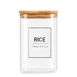 Cajas Y Frascos>Frasco Para Arroz Con Tapa De Bambú 1.2l