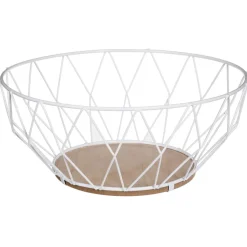 secret d'gourmet Fruteros>Frutero Metálico Blanco 28Cm