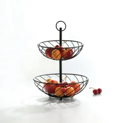 secret d'gourmet Fruteros>Frutero Metálico Negro C/2 Niveles 34x27