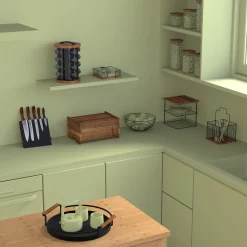 5five Fruteros>Frutero Negro Metálico Y Madera 28cm