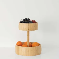 5five Fruteros>Frutero Redondo De Bambú C/ 2 Niveles