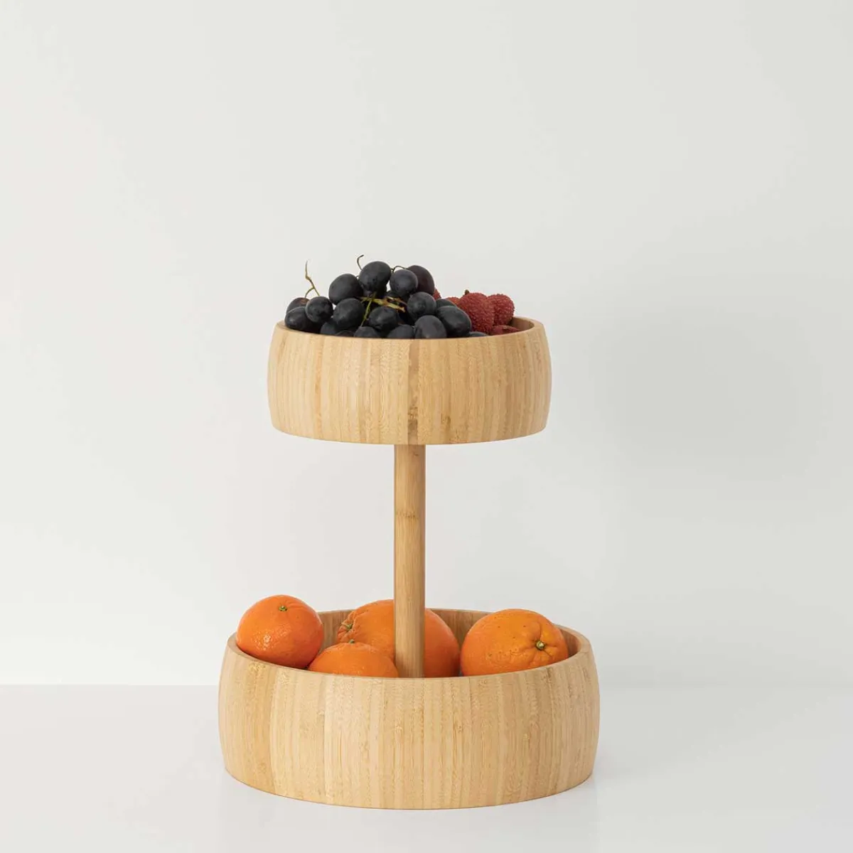 5five Fruteros>Frutero Redondo De Bambú C/ 2 Niveles