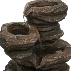 atmosphera Accesorios|Estilo Oriental>Fuente Negra De Resina 18x18x22.5Cm