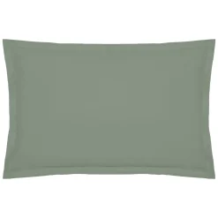 atmosphera Cojines Y Fundas Decorativas>Funda de almohada verde de algodón percal 50x70cm