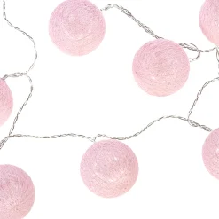 atmosphera Lámparas Y Alargadores>Guirnalda De 10 Bolas Led Rosa 6Cm
