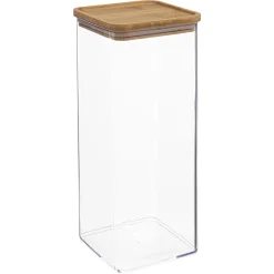 5five Cajas Y Frascos>Hermético ESKE apilable cuadrado con tapa de bambú