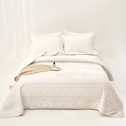 hôma Edredones Y Colchas>IVREA edredón de terciopelo beige 240x260cm