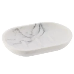Accesorios De Lavabo>Jabonera de baño blanco efecto mármol