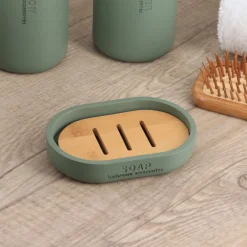 Accesorios De Lavabo>Jabonera de baño verde caqui