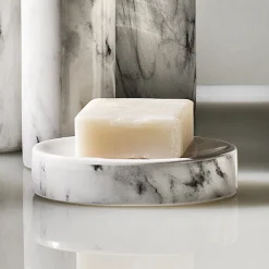 Accesorios De Lavabo>Jabonera De Cerámica Efecto Mármol