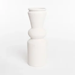 Jarrones Y Vasos>Jarrón blanco de cerámica 44cm