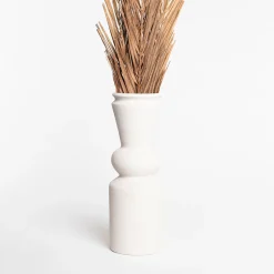 Jarrones Y Vasos>Jarrón blanco de cerámica 44cm