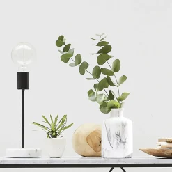 atmosphera Jarrones Y Vasos|Estilo Contemporaneo>Jarrón blanco efecto mármol 17,5cm