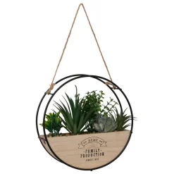 atmosphera Plantas Y Flores Artificiales>Jarrón colgante con planta artificial KRIST 20cm