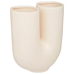 atmosphera Jarrones Y Vasos|Estilo Contemporaneo>Jarrón De Cerámica Blanco 20.1x11.4x25Cm