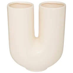 atmosphera Jarrones Y Vasos|Estilo Contemporaneo>Jarrón De Cerámica Blanco 20.1x11.4x25Cm