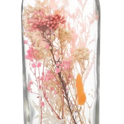 atmosphera Accesorios>Jarrón de vidrio con flores rosa 45cm