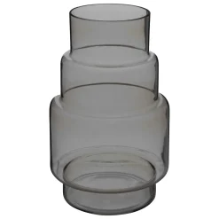 atmosphera Jarrones Y Vasos>Jarrón De Vidrio Geométrico May Gris